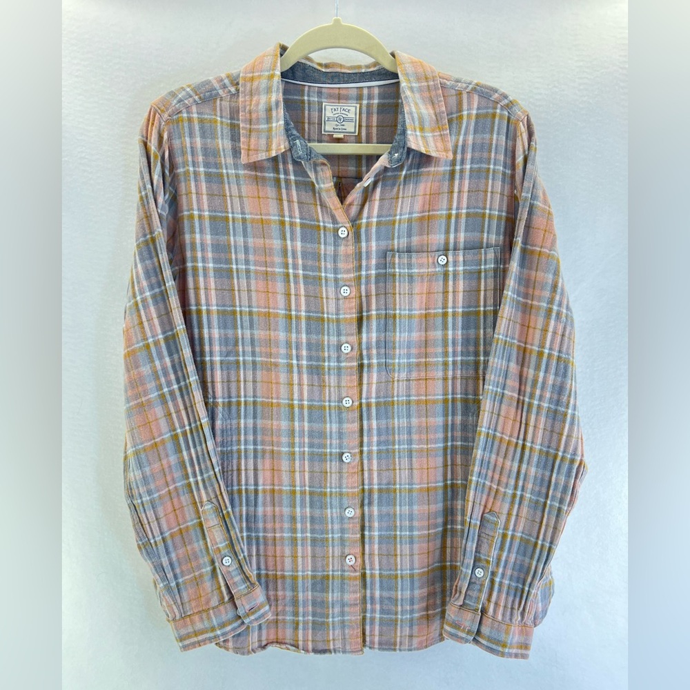 Fat‎ Face multicolored Plaid Button-Down Shirt with pockets